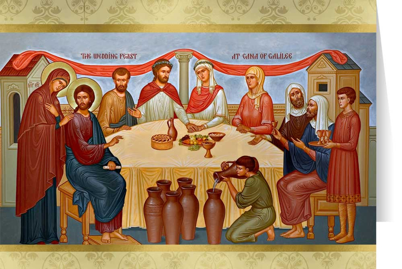 Wedding Feast at Cana Icon Wedding Greeting Card