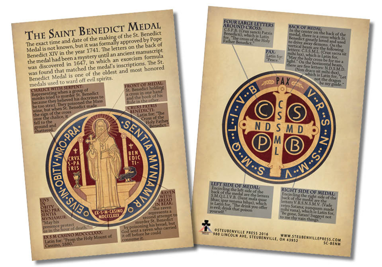 Saint Benedict Medal Faith Explained Card - Catholic to the Max