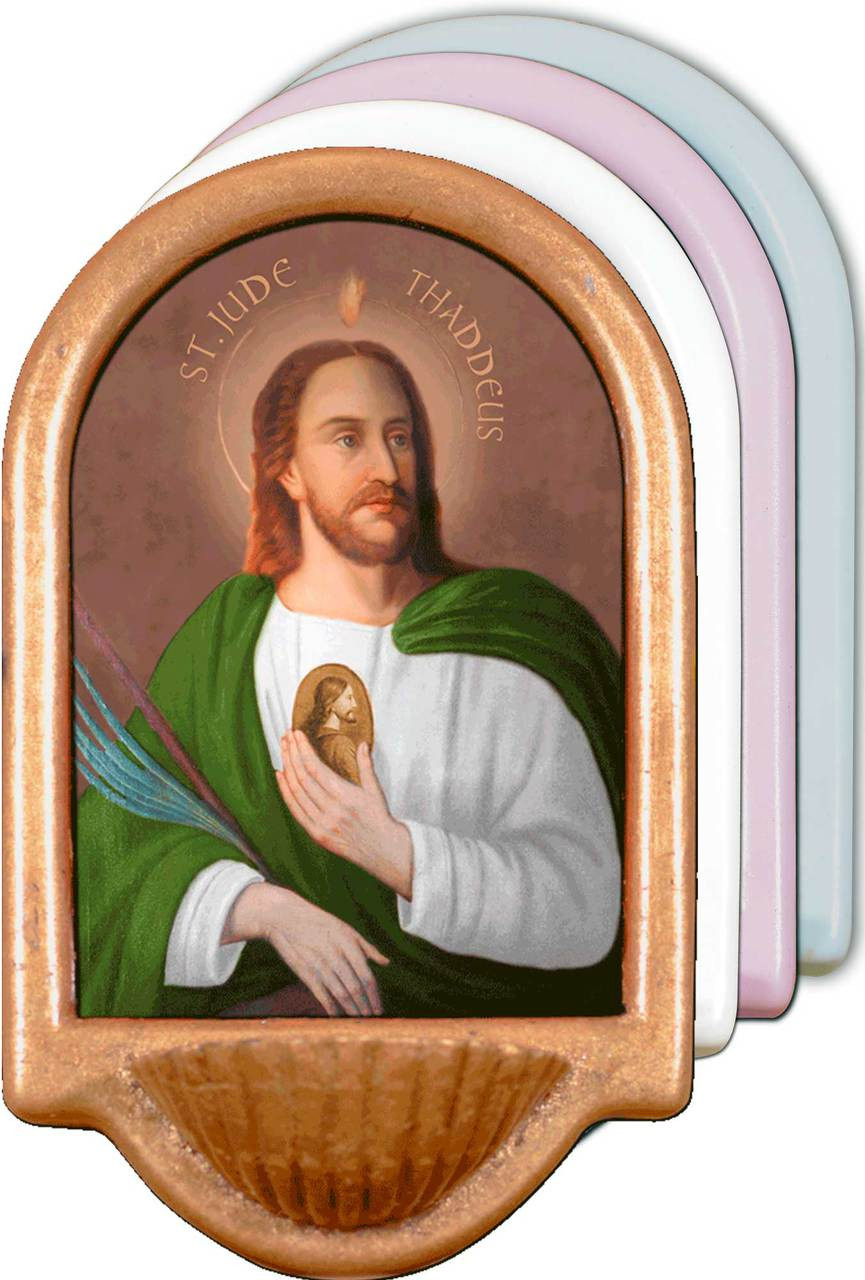 Saint Jude Holy Water Font - Catholic to the Max - Online Catholic Store