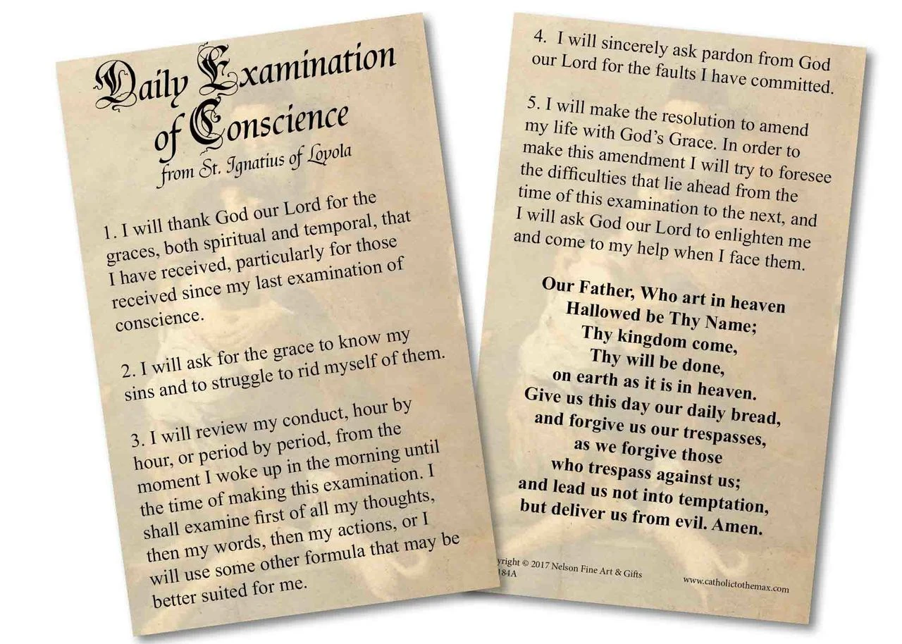 Examination of Conscience Holy Card