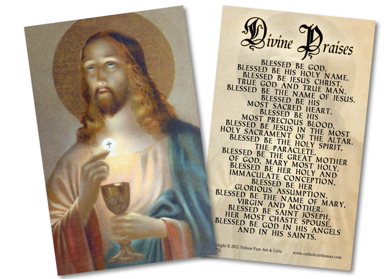Divine Praises Holy Card - Catholic to the Max - Online Catholic Store