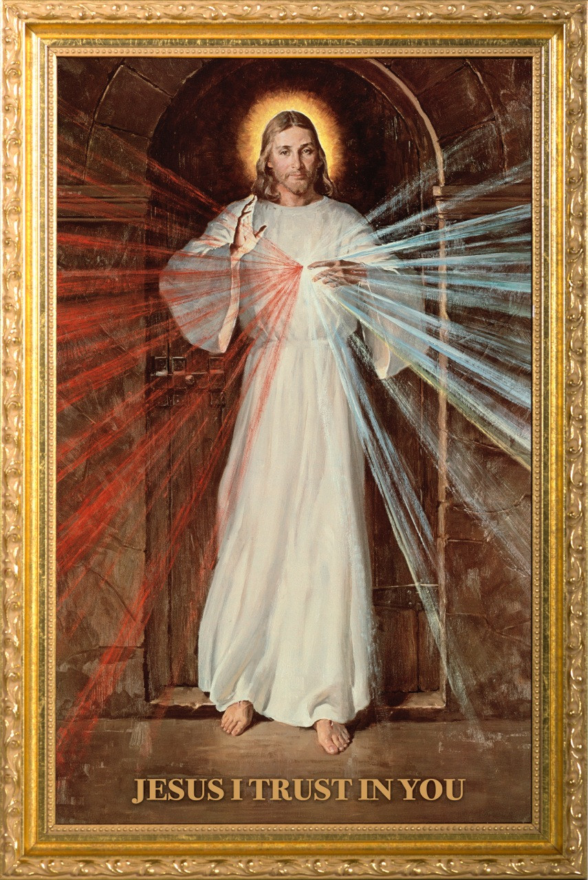 Divine Mercy by Robert Skemp - 12x20 Framed Print - Catholic to