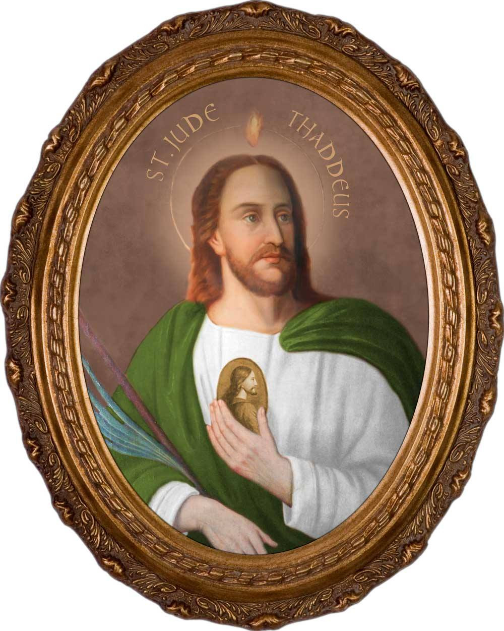 Saint Jude - Oval Framed Canvas - Catholic to the Max - Online Catholic  Store