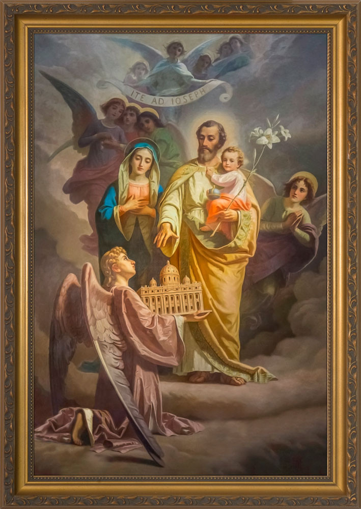 アート・デザイン・音楽 GREAT LEADERS OF THE CHRISTIAN CHURCH Joseph, Patron of the Church - Standard Gold Framed Art - Catholic