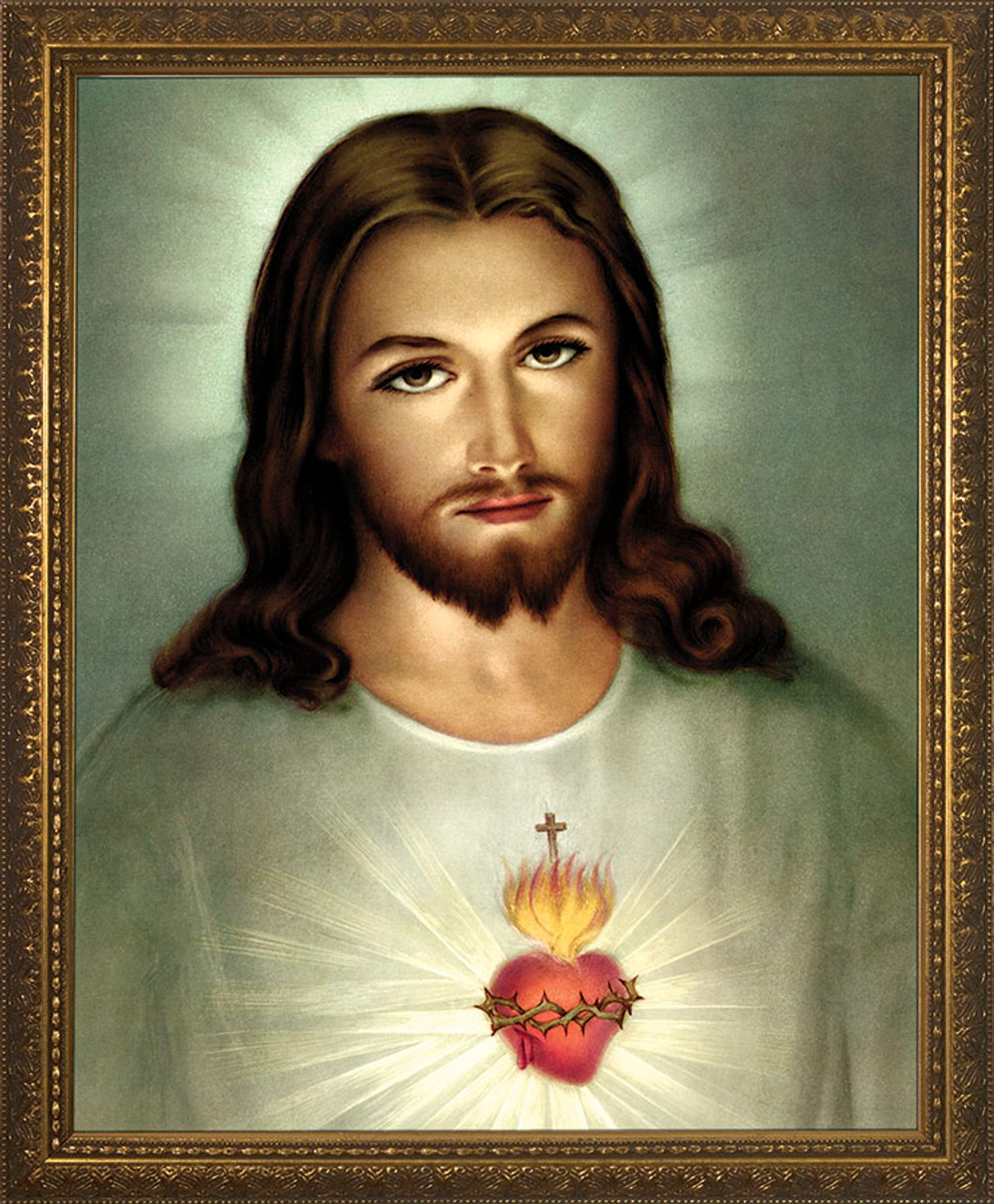 Traditional Sacred Heart of Jesus Framed Art Catholic to the Max