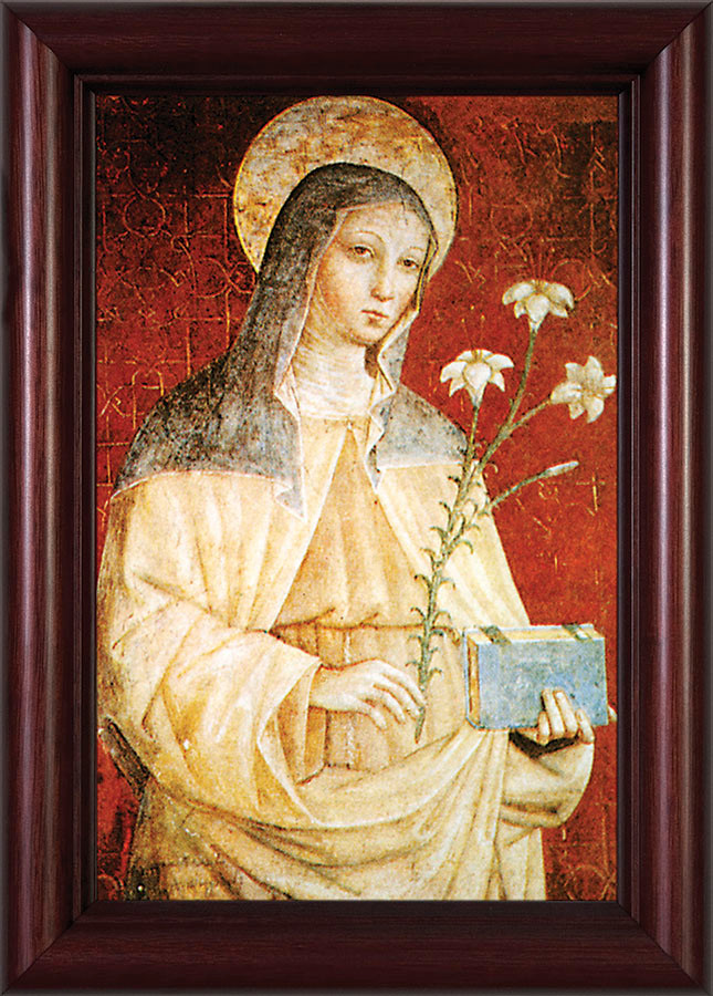 St. Clare (Red) Framed Art - Catholic to the Max - Online Catholic Store