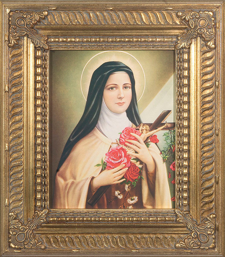 St. Therese of Lisieux - Gold Museum Framed Canvas - Catholic to the ...