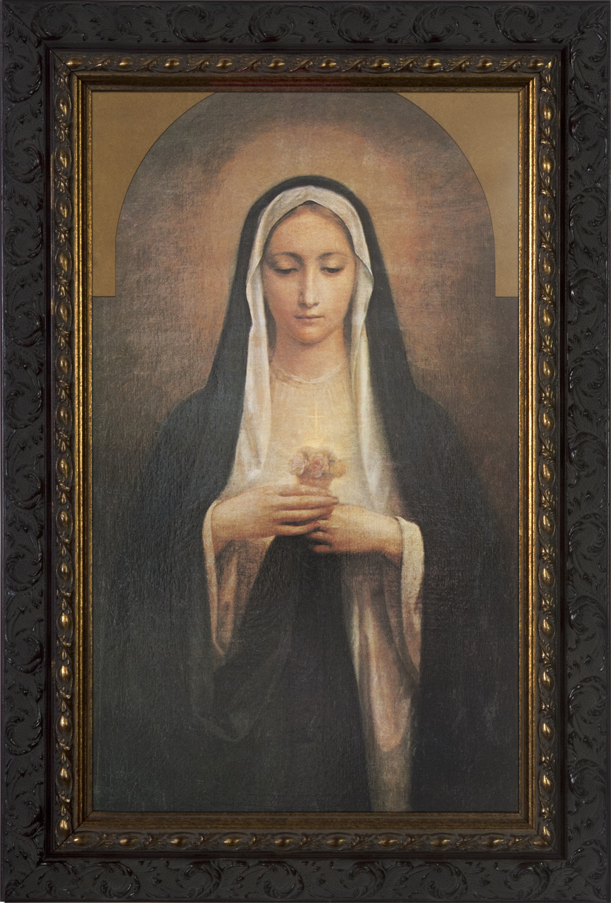 Antique Immaculate Heart Of Mary Framed Art Catholic To The Max Online Catholic Store