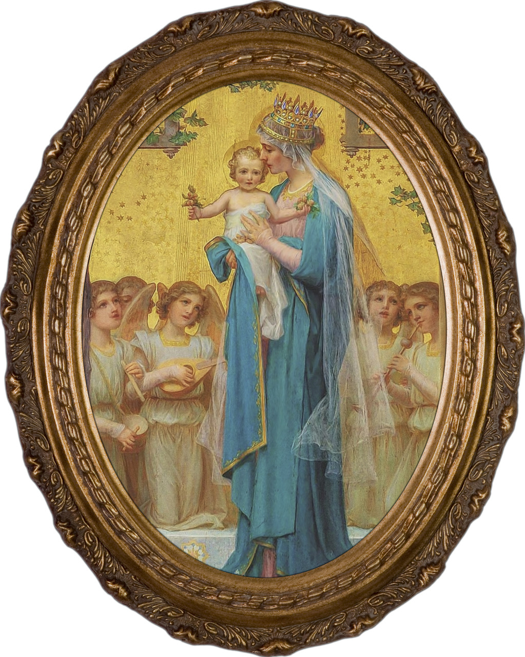 Madonna and Child by Enric M. Vidal Framed Oval Canvas
