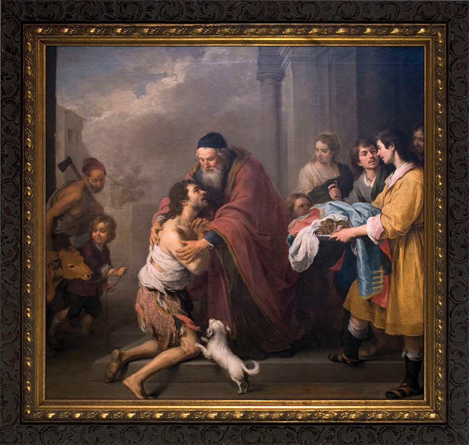 Prodigal Son by Murillo - Ornate Dark Framed Art - Catholic to the