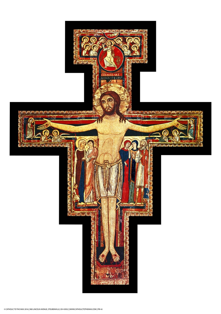 San Damiano Cross Print — one of Catholic To The Max's signature products, handcrafted in their Steubenville, Ohio workshop