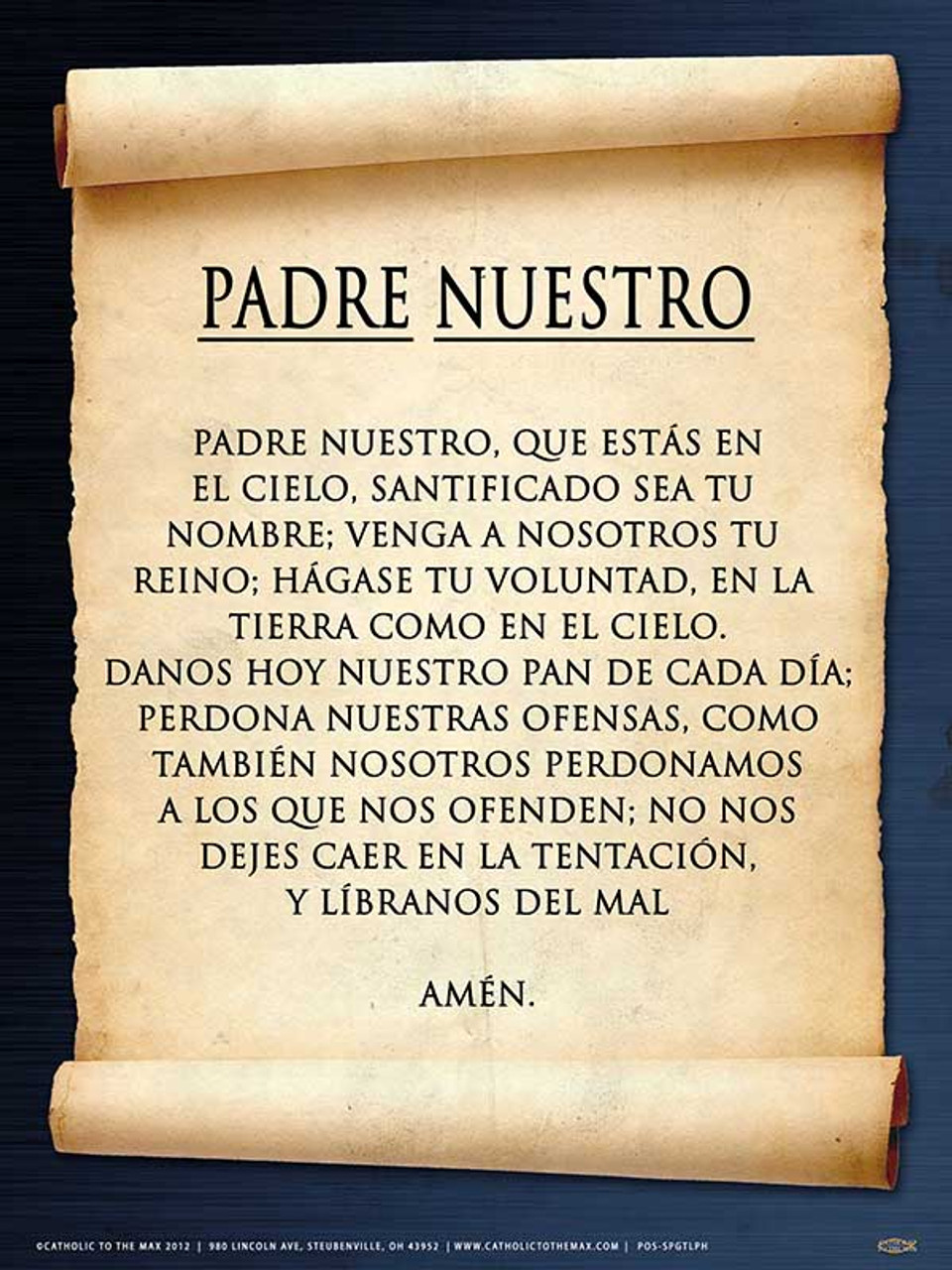 Spanish The Lord's Prayer Poster - Catholic to the Max - Online Catholic  Store