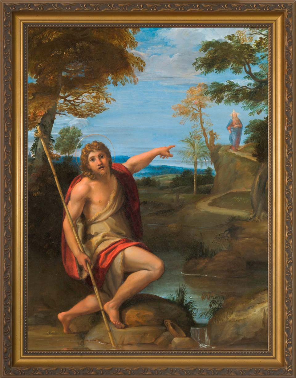 Saint John the Baptist Bearing Witness - Gold Framed Art