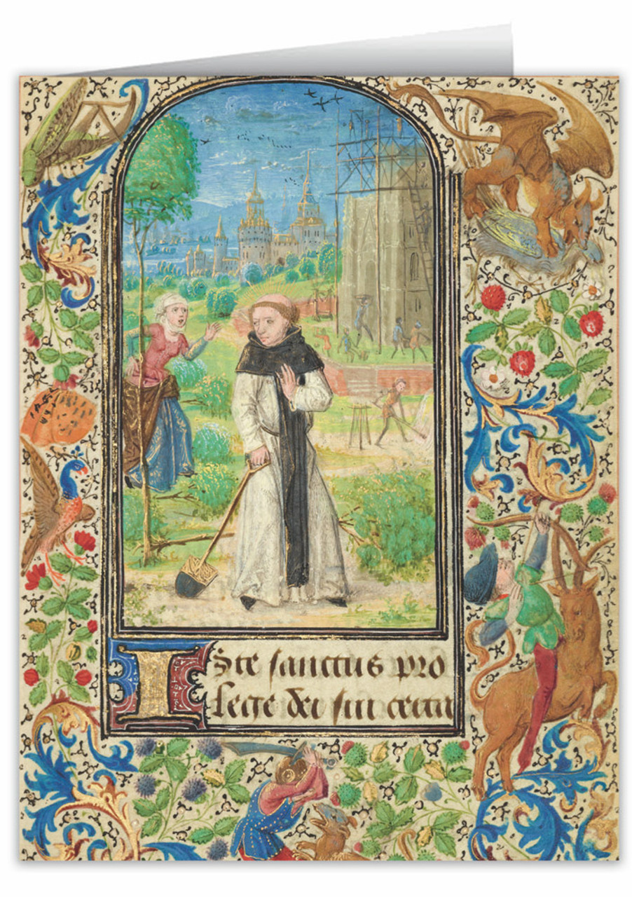 St Fiacre S Trench By Lieven Van Lathem Illuminated Manuscript Note Card An illuminated manuscript is a handwritten book in which the text is decorated in gold or silver and the pages are filled with illustrations and decorative motifs. st fiacre s trench by lieven van lathem illuminated manuscript note card