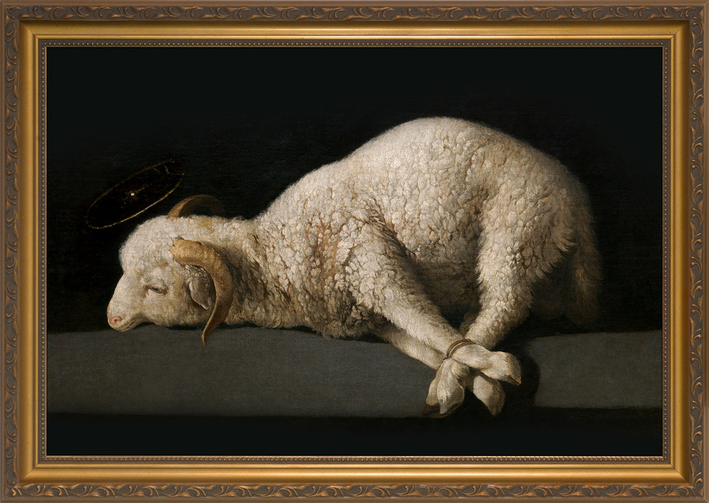 Angus Dei by Francisco Zurbaran - Gold Framed Art