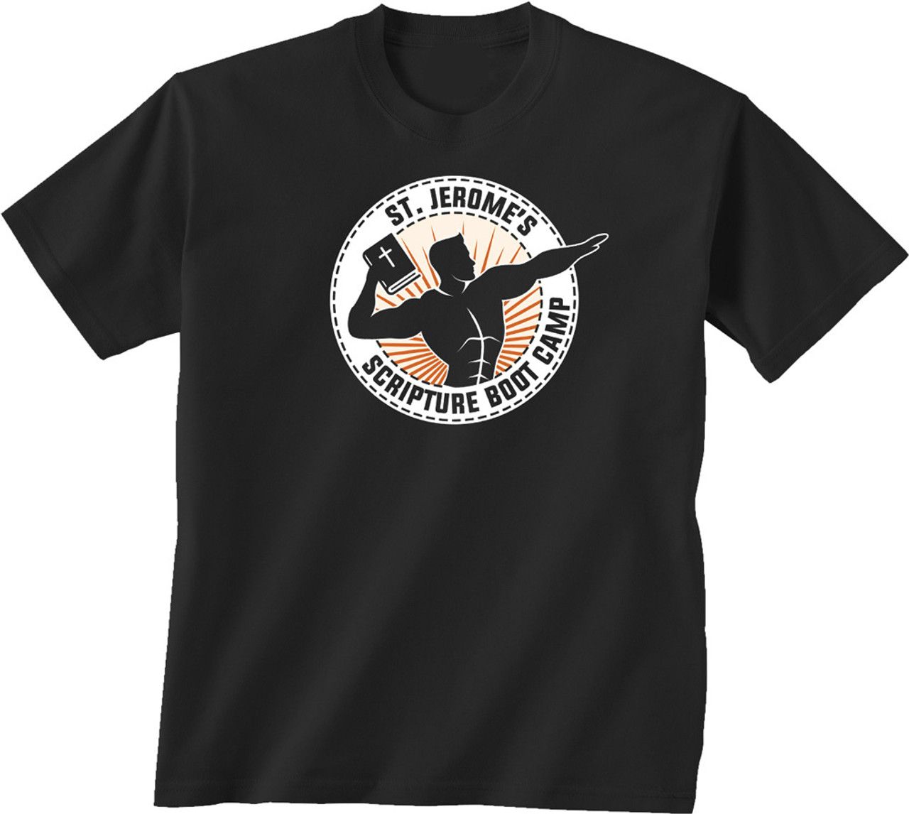 St. Jerome Boot Camp Black T-Shirt - Catholic to the Max - Online ...