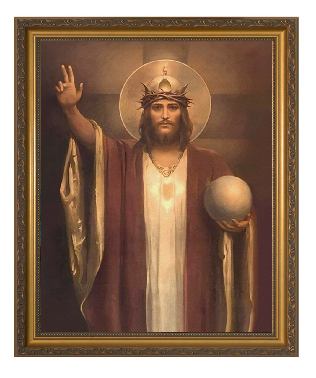 Christ the King by Chambers Restored - Gold Framed Art - Catholic ...
