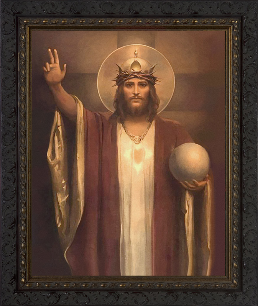 Christ the King by Chambers Restored - Ornate Dark Framed Art