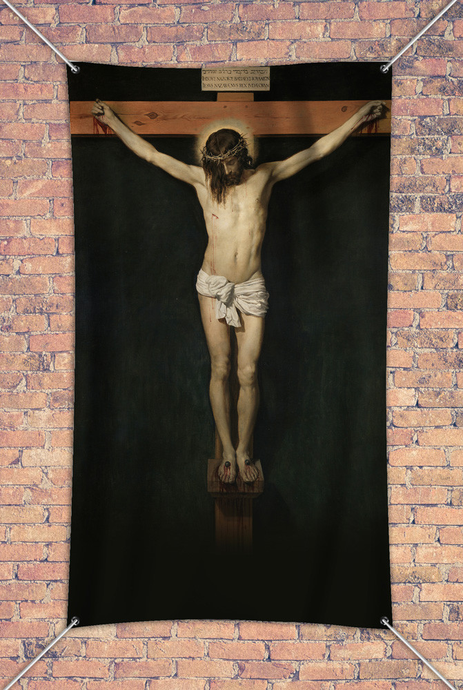 The Crucifixion by Velazquez Outdoor Vinyl Banner - Catholic to