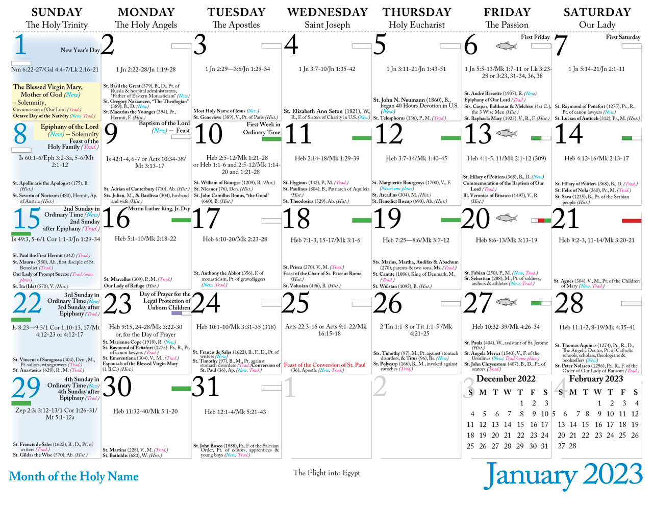 Free Printable Catholic Calendar 2023 Printable World Holiday Images