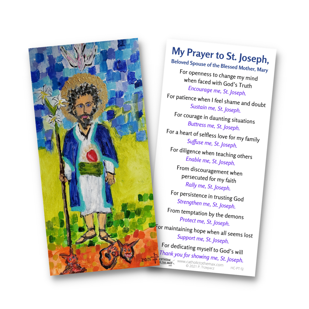 St. Joseph Holy Card (Pack of 50) by Trzepacz - Catholic the Max - Online Catholic Store