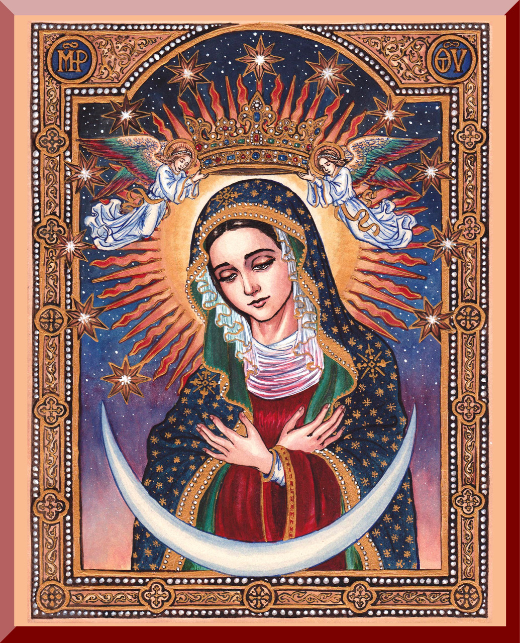 額縁 Daughter of the Iron Sky print Theophilia Our Lady of the Gate of Dawn Wall Plaque - Catholic to