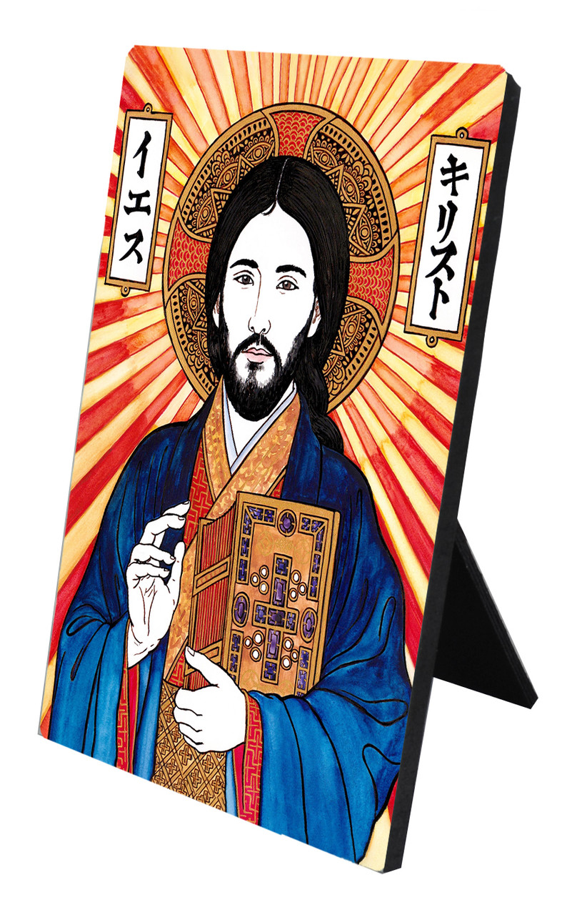アート・デザイン・音楽 CHRISTIAN ART IN ASIA Masao Takenaka Theophilia Japanese Christ the Pantocrater Desk Plaque - Catholic