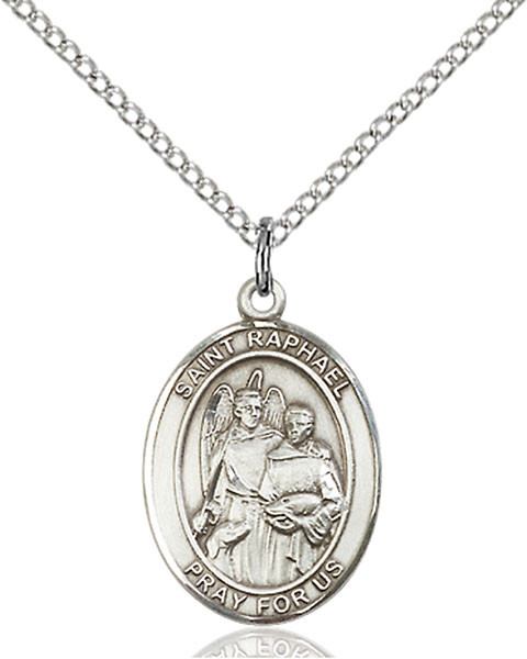 Sterling Silver Medal Raphael the Archangel Catholic to the