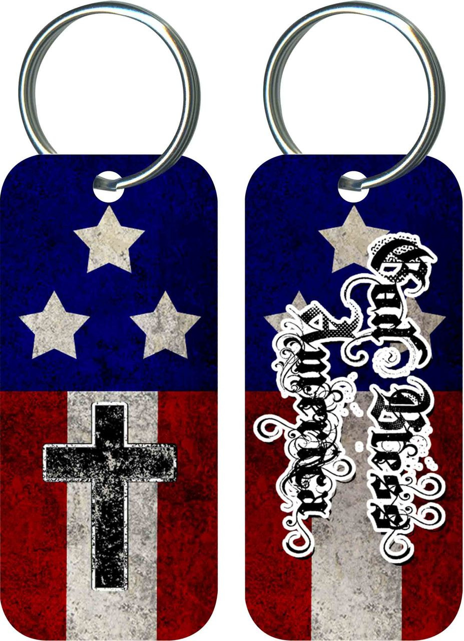God Bless America Rectangle Keychain Catholic to the Max Online