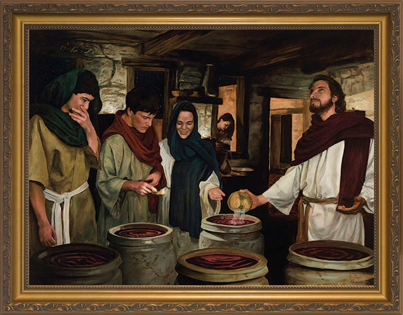 Wedding At Cana By Jason Jenicke Gold Framed Art Catholic To