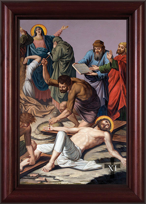 St. Peter's Stations of the Cross framed in Cherry Wood Frames