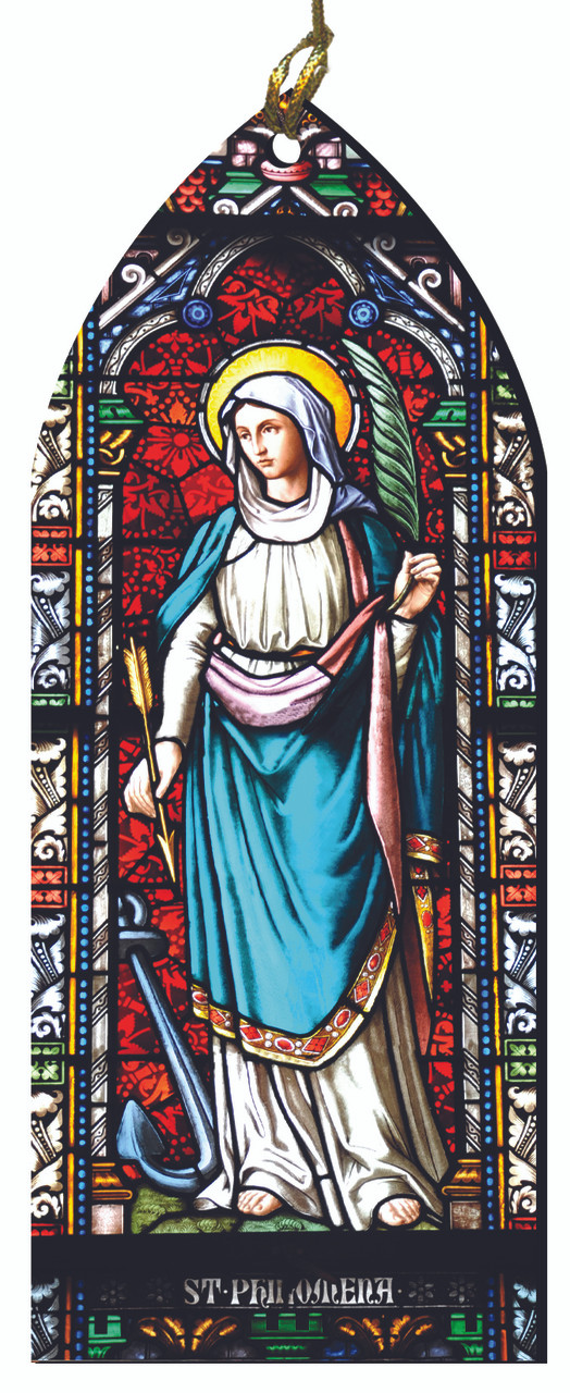 St. Philomena Stained Glass Wood Ornament - Catholic to ...