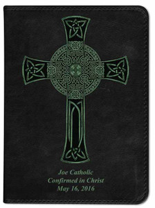 Personalized Catholic Bible with Celtic Cross Cover - Black NABRE