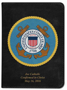Personalized Catholic Bible with Coast Guard Cover - Black NABRE