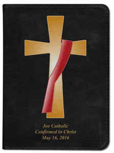 Personalized Catholic Bible with Deacon's Cross Cover - Black NABRE