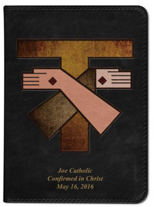 Personalized Catholic Bible with Franciscan Crest Cover - Black RSVCE