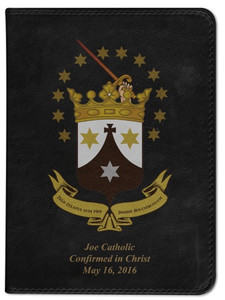 Personalized Catholic Bible with Discalced Carmelite Crest Cover - Black RSVCE