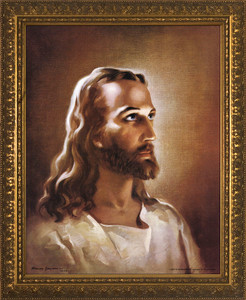 Head of Christ - Gold Framed Art Head of Christ - Gold Framed Art