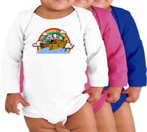 Noah's Ark Long-Sleeve Baby Onesie Noah's Ark Long-Sleeve Baby Onesie