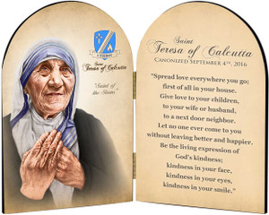 Commemorative St. Teresa of Calcutta Arched Quote Diptych Commemorative St. Teresa of Calcutta Arched Quote Diptych