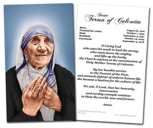St. Teresa of Calcutta Canonization Prayer Card