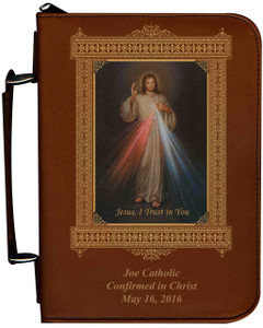 Personalized Bible Cover with Divine Mercy Graphic - Tawny Personalized Bible Cover with Divine Mercy Graphic - Tawny