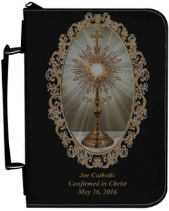 Personalized Bible Cover with Monstrance Graphic - Black Personalized Bible Cover with Monstrance Graphic - Black
