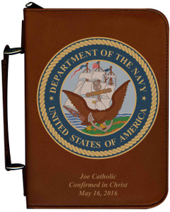 Personalized Bible Cover with Navy Graphic - Tawny Personalized Bible Cover with Navy Graphic - Tawny
