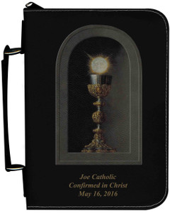 Personalized Bible Cover with Eucharistic Graphic - Black Personalized Bible Cover with Eucharistic Graphic - Black