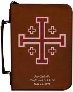 Personalized Bible Cover with Cross of Jerusalem (Crusader) Graphic - Tawny Personalized Bible Cover with Cross of Jerusalem (Crusader) Graphic - Tawny