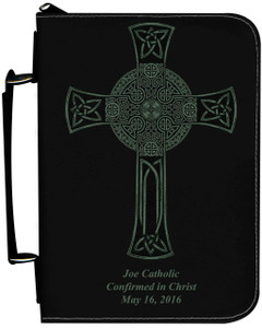 Personalized Bible Cover with Celtic Cross Graphic - Black Personalized Bible Cover with Celtic Cross Graphic - Black