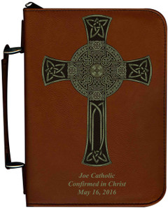 Personalized Bible Cover with Celtic Cross Graphic - Tawny Personalized Bible Cover with Celtic Cross Graphic - Tawny