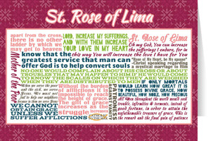 Saint Rose of Lima Quote Card Saint Rose of Lima Quote Card