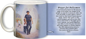 The Protector: Police Guardian Angel Mug with Prayer for Policemen The Protector: Police Guardian Angel Mug with Prayer for Policemen